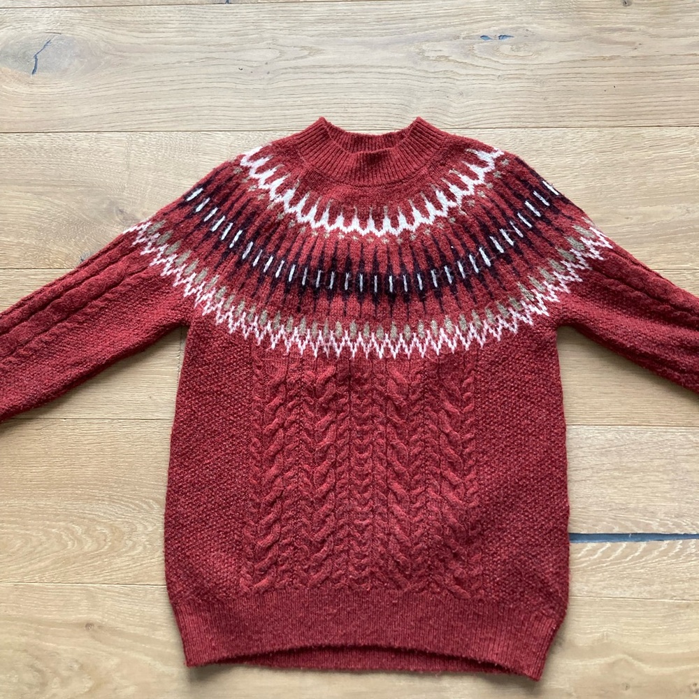 Wind River HERITAGE Red-Brown  Patterned Nordic Sweater